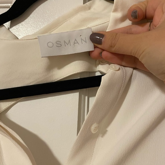 OSMAN Open-Back Crepe Shirt White - Picture 7 of 10